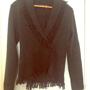 Cashmere fringed cardigan
